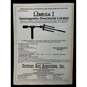 Omega I Geomagnetic Directional Locator Print Ad Vintage 90s Cochran & Assoc KY